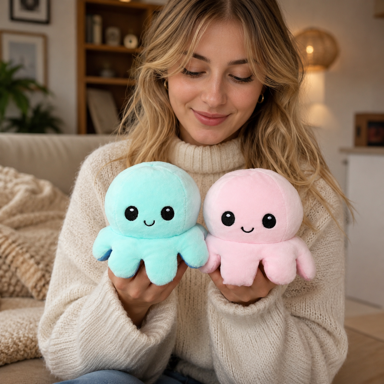 Peluche Pieuvre Reversible