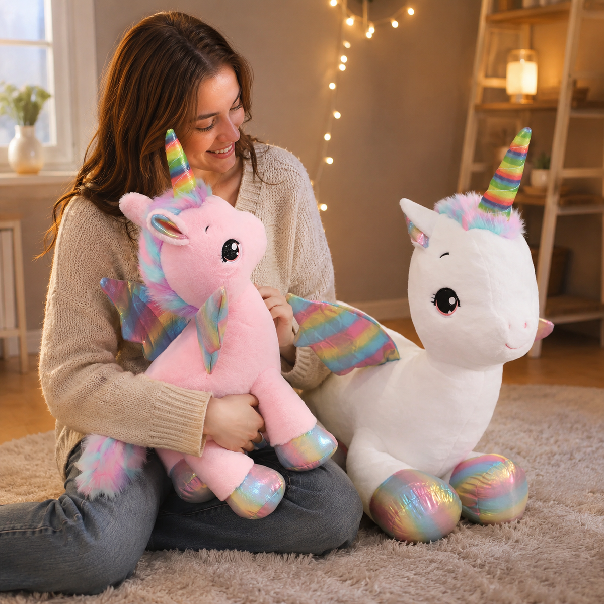 Licorne en Peluche Géante Kawaii