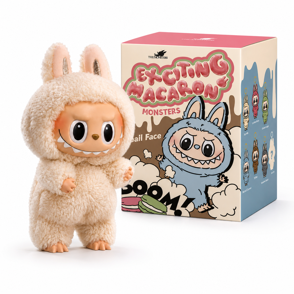 Peluche type Labubu colorée