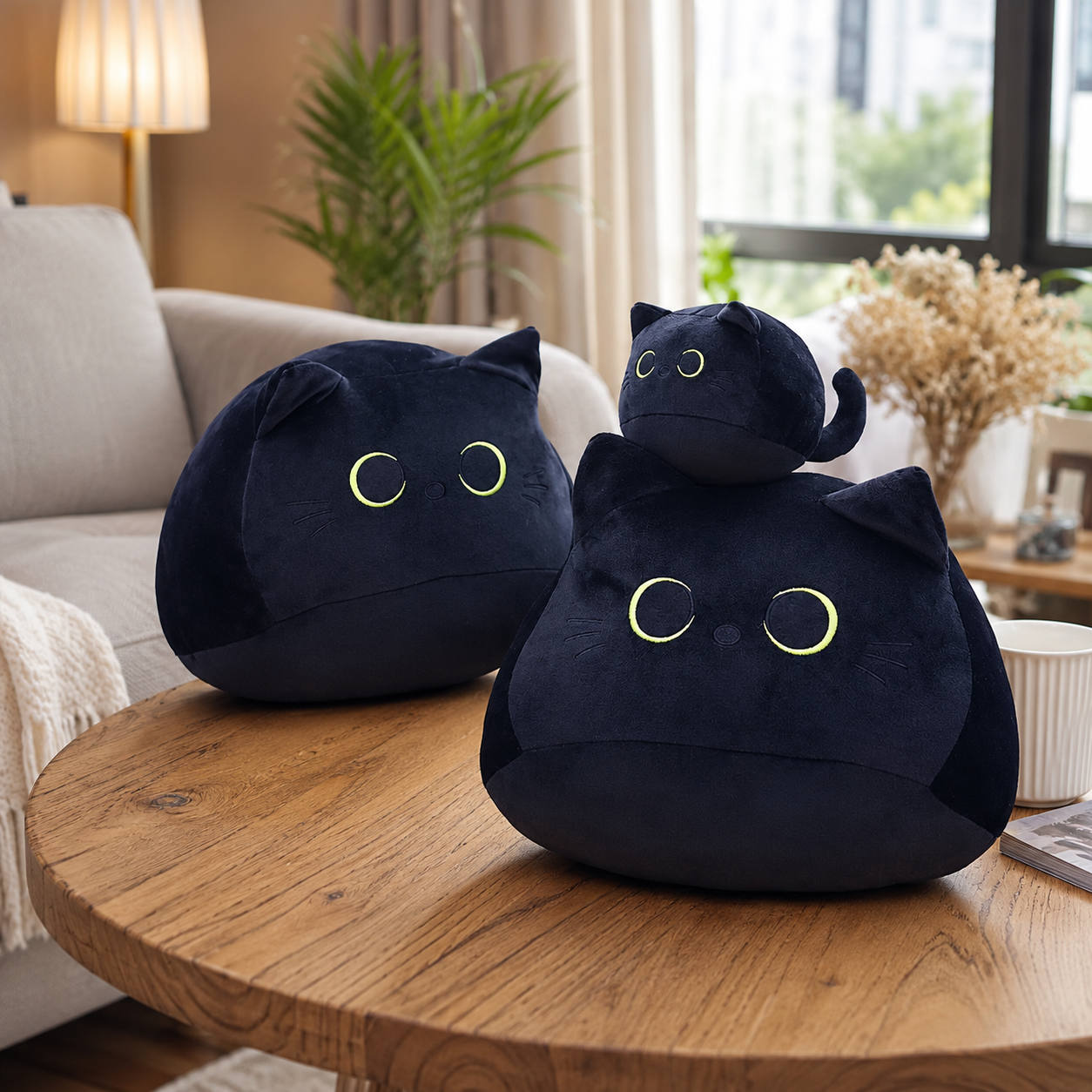Peluche Chat Noir Kawaii