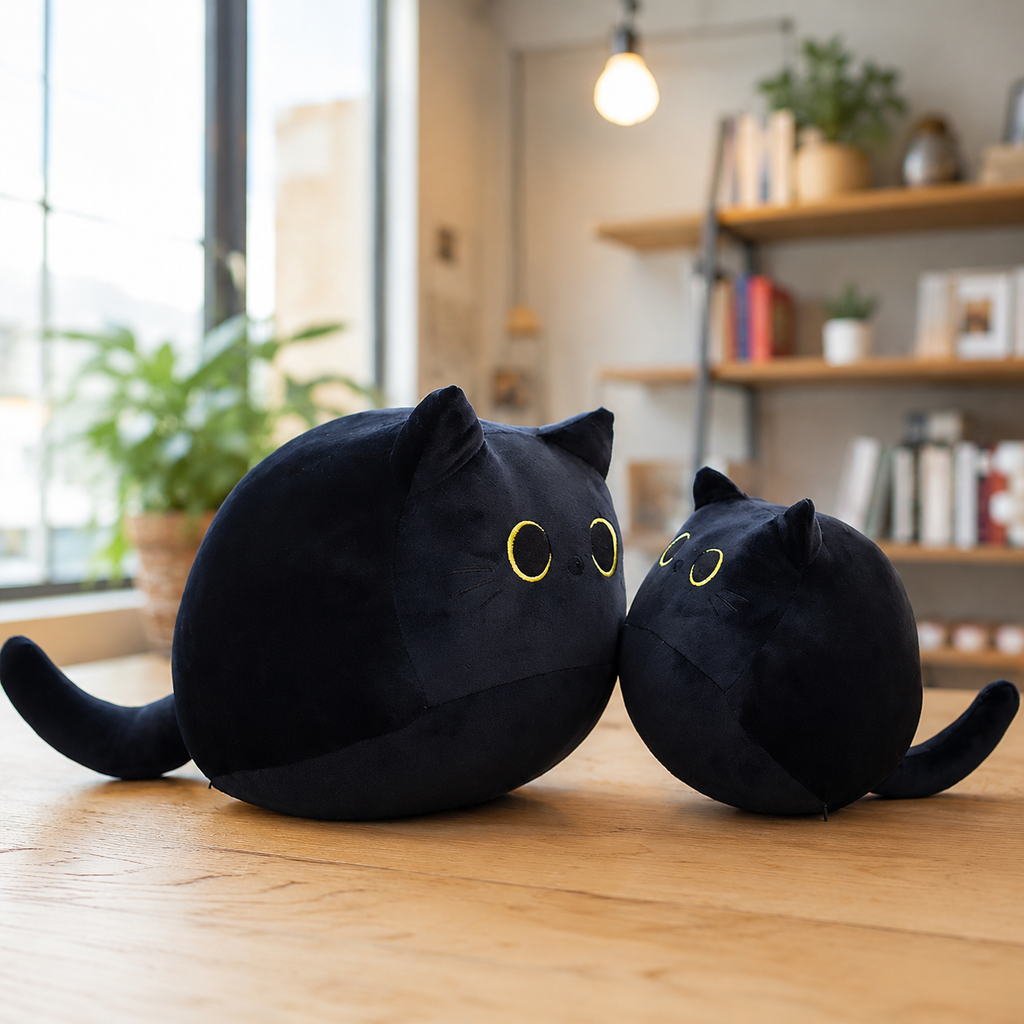 Peluche Chat Noir Kawaii