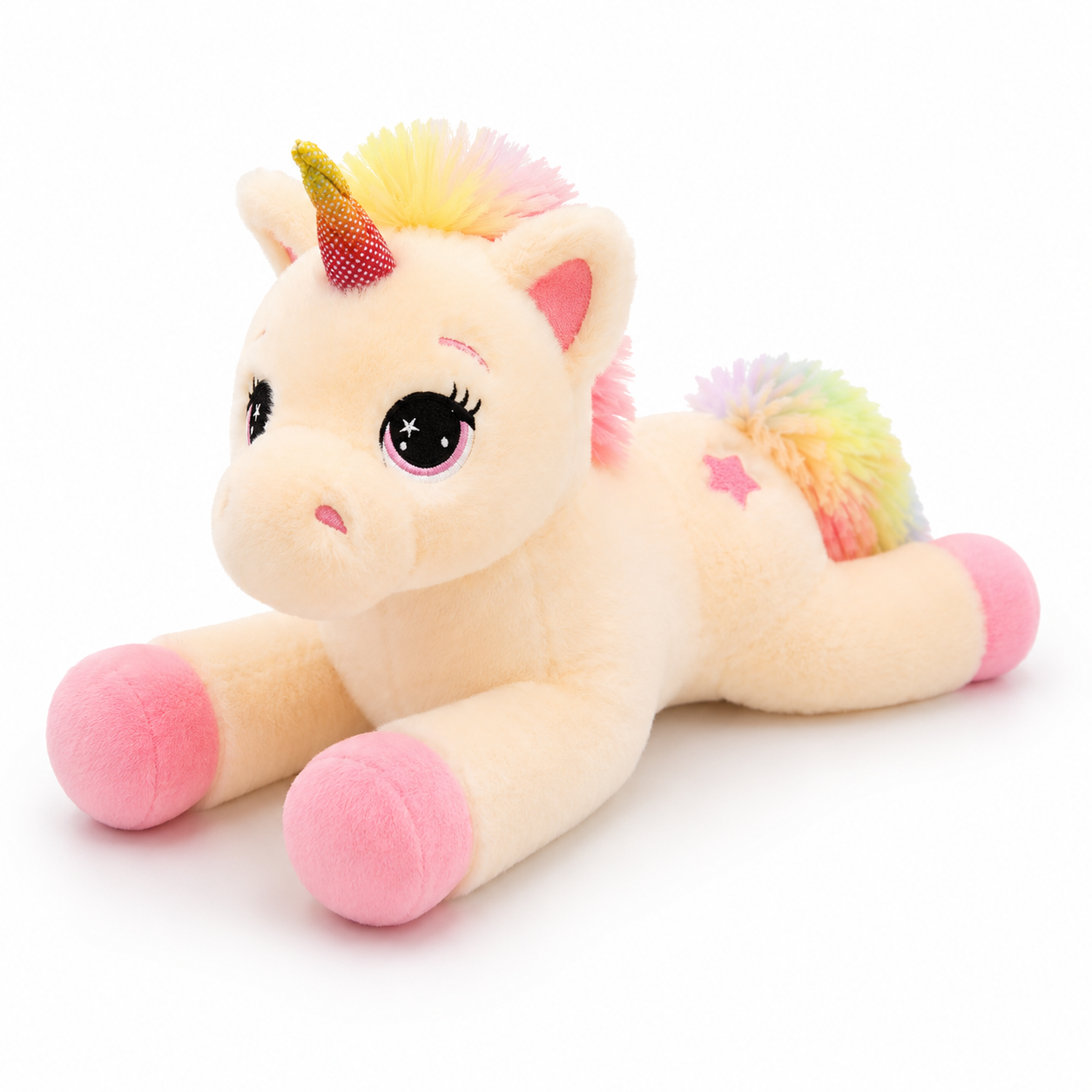 Peluche licorne arc-en-ciel