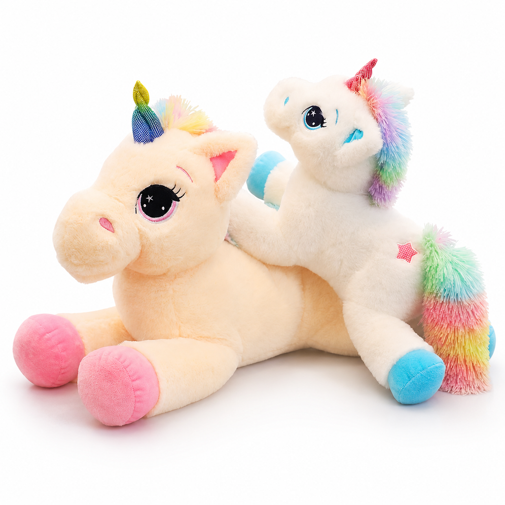 Peluche licorne arc-en-ciel