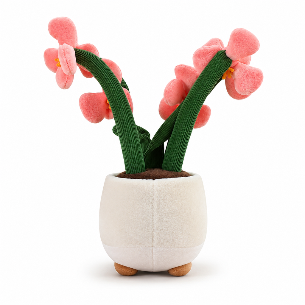 Peluche plante kawaii orchidée douce et colorée