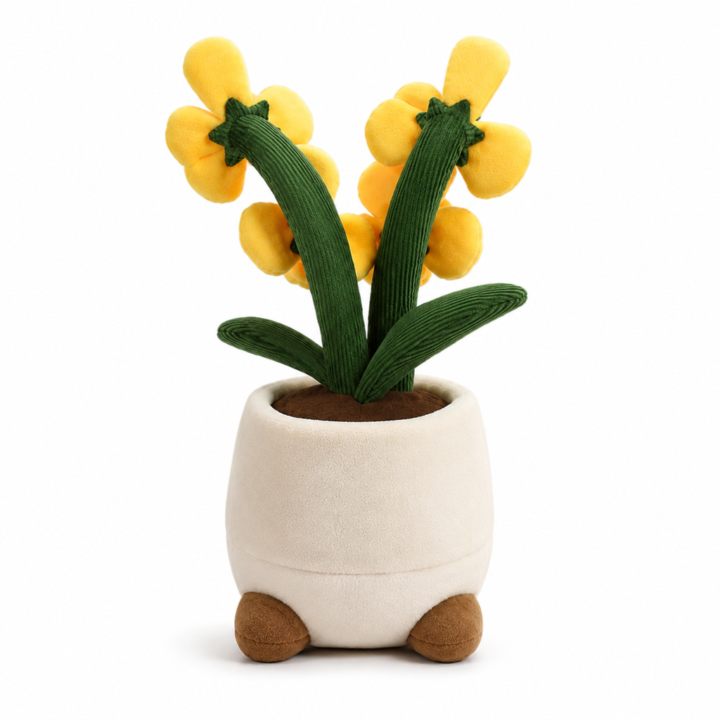 Peluche plante kawaii orchidée douce et colorée