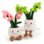 Peluche plante kawaii orchidée douce et colorée