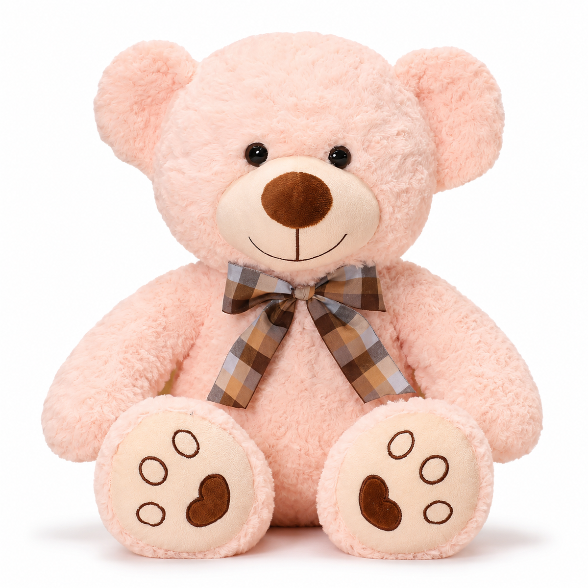 Ours en Peluche bouclé traditionnel avec nœud