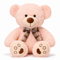 Ours en Peluche bouclé traditionnel avec nœud