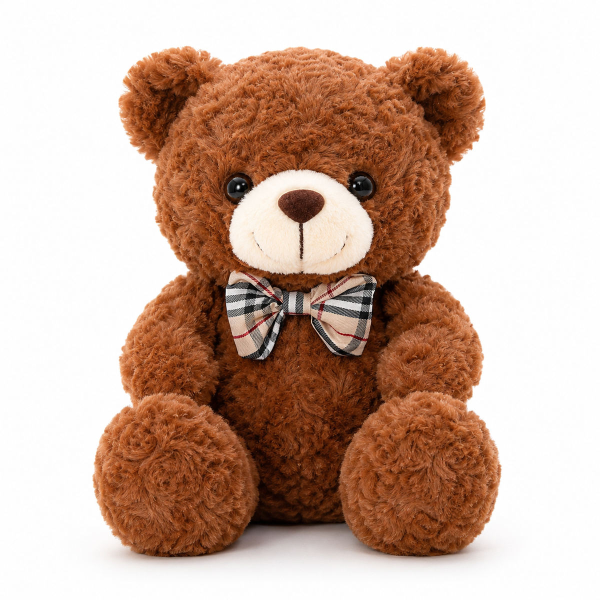 Ours en Peluche bouclé traditionnel avec nœud