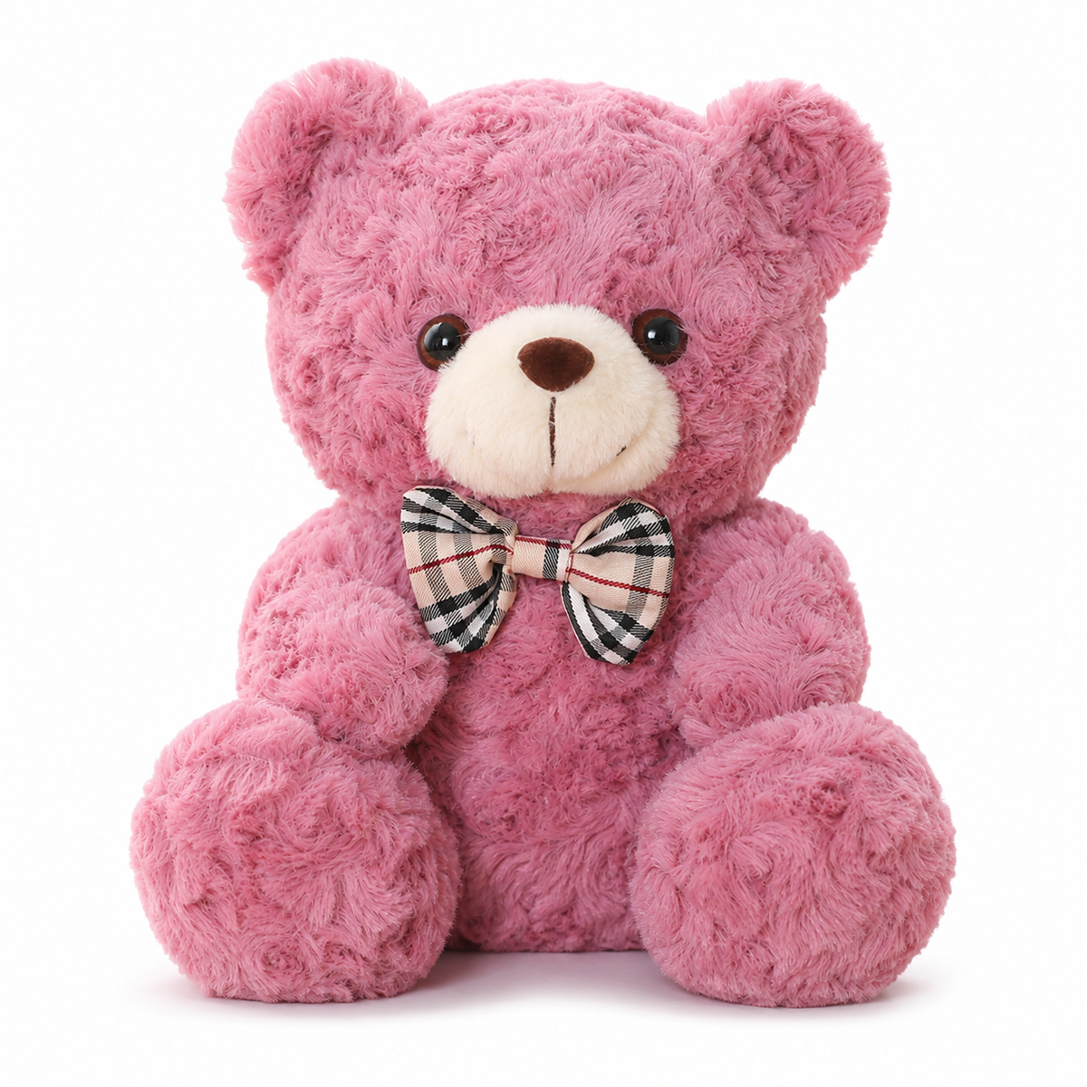 Ours en Peluche bouclé traditionnel avec nœud