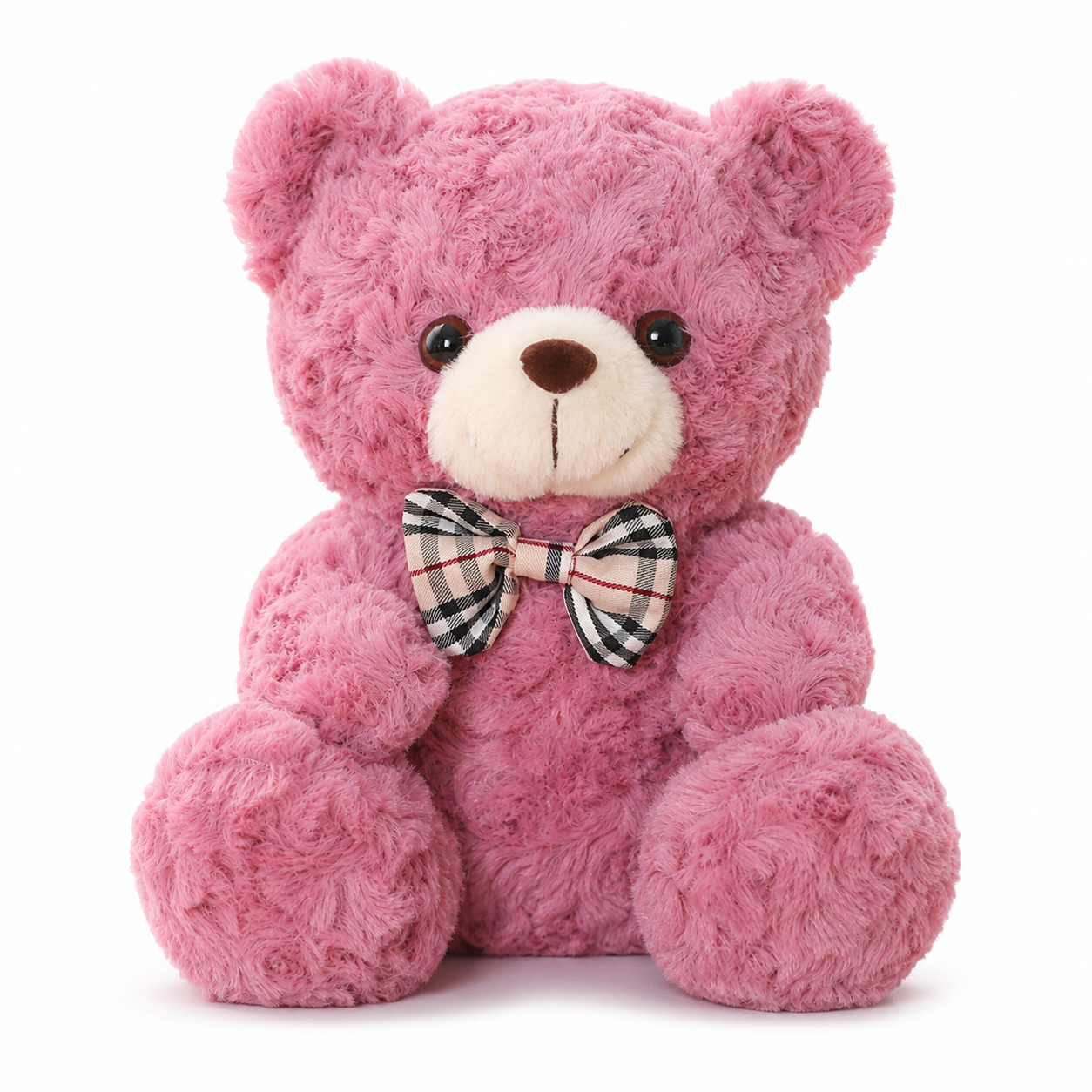 Ours en Peluche bouclé traditionnel avec nœud