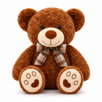 Ours en Peluche bouclé traditionnel avec nœud