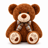 Ours en Peluche bouclé traditionnel avec nœud