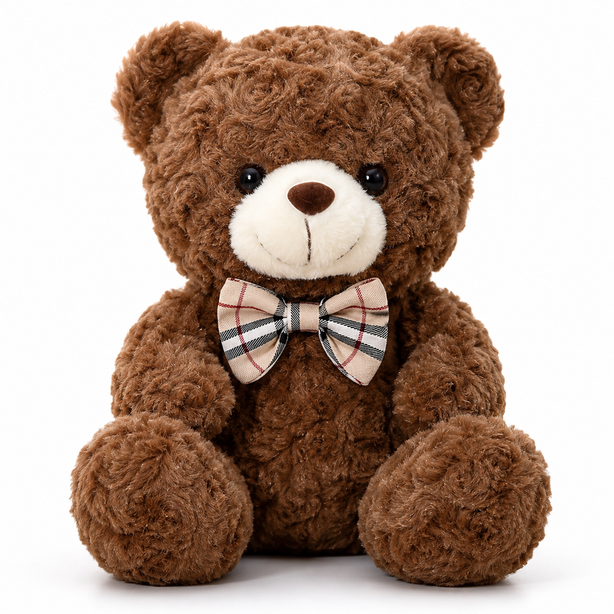 Ours en Peluche bouclé traditionnel avec nœud