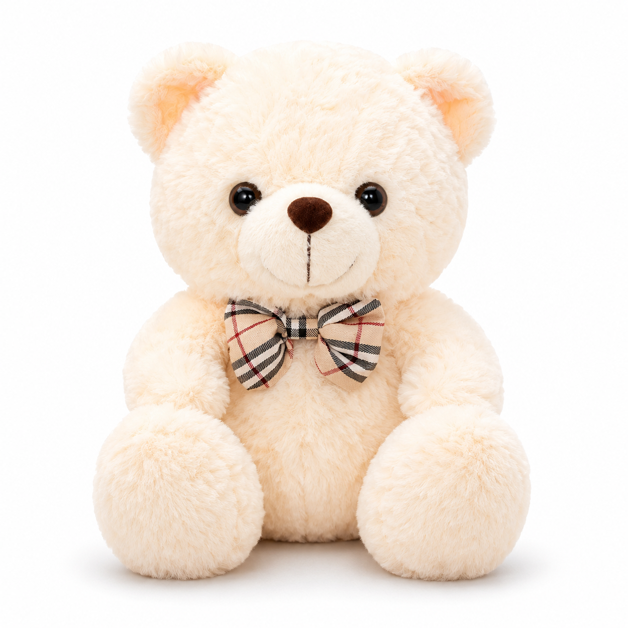 Ours en Peluche bouclé traditionnel avec nœud