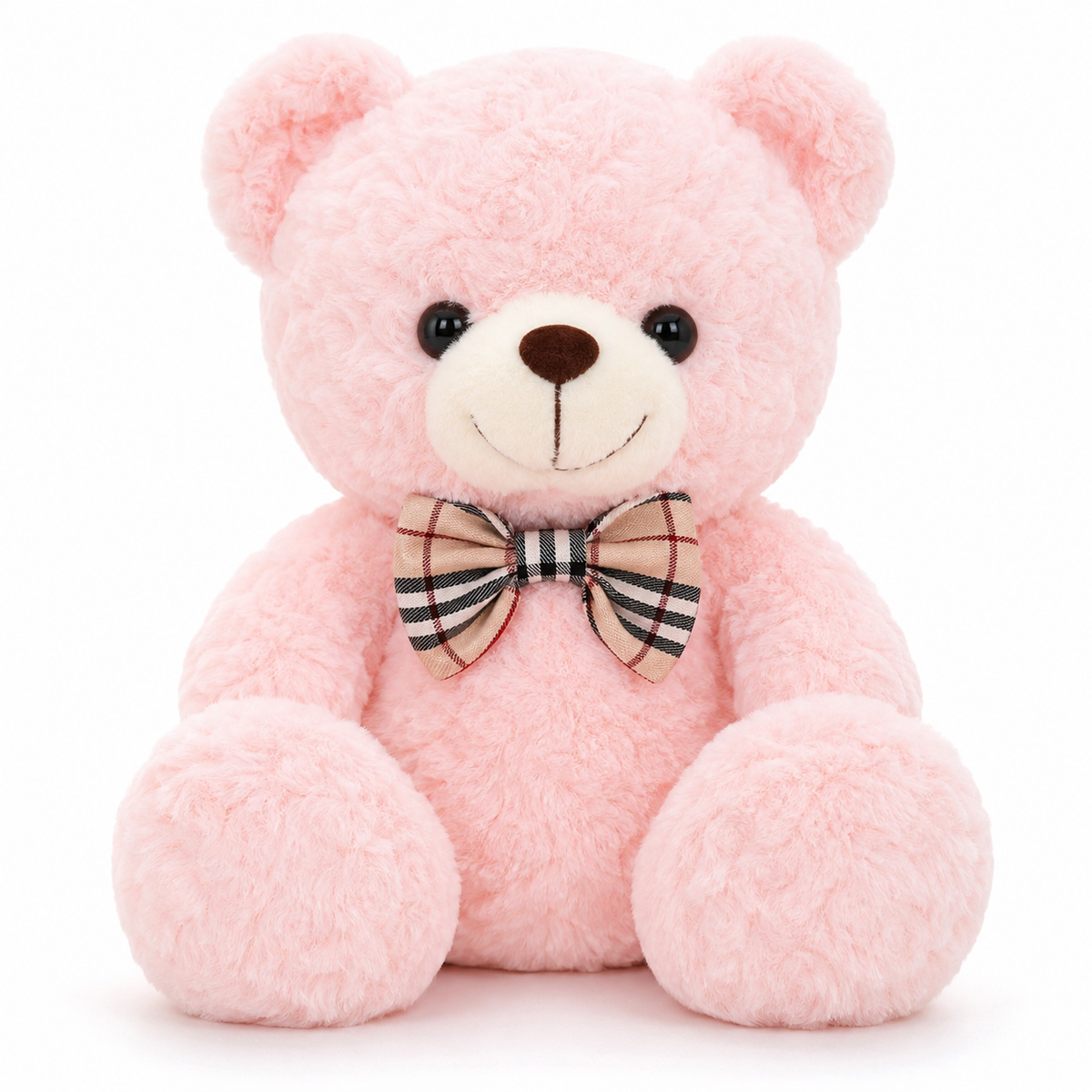 Ours en Peluche bouclé traditionnel avec nœud