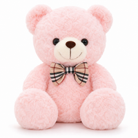 Ours en Peluche bouclé traditionnel avec nœud