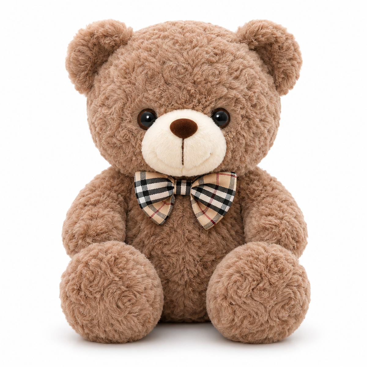 Ours en Peluche bouclé traditionnel avec nœud