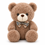 Ours en Peluche bouclé traditionnel avec nœud