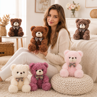 Ours en Peluche bouclé traditionnel avec nœud