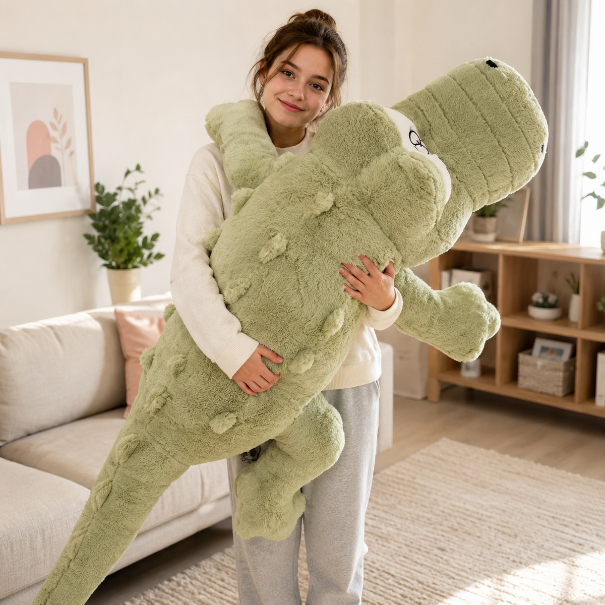 Peluche géante crocodile