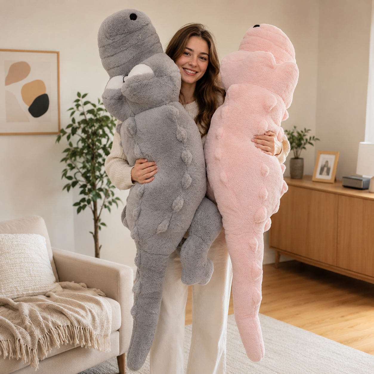 Peluche géante crocodile
